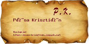 Pósa Krisztián névjegykártya